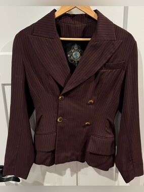 Vintage 80’s Plein Sud blazer Double breasted maroon Made in France